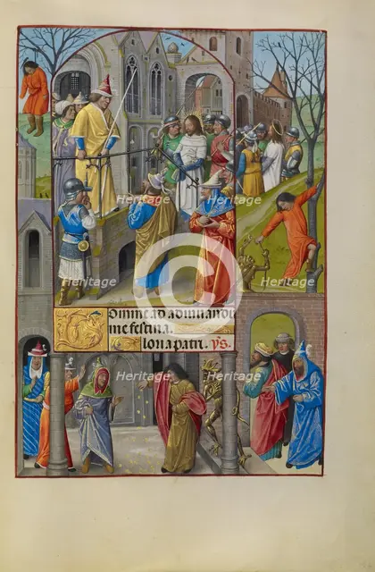 Christ before Pilate; Spinola Hours, about 1510-1520. Creator: Master of the Prayer Books of around 1500.