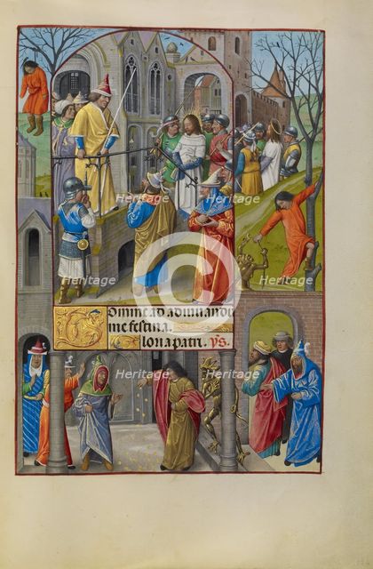 Christ before Pilate; Spinola Hours, about 1510-1520. Creator: Master of the Prayer Books of around 1500.