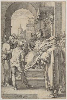 Christ before Pilate, plate 5 from The Passion of Christ, 1596. Creator: Hendrik Goltzius