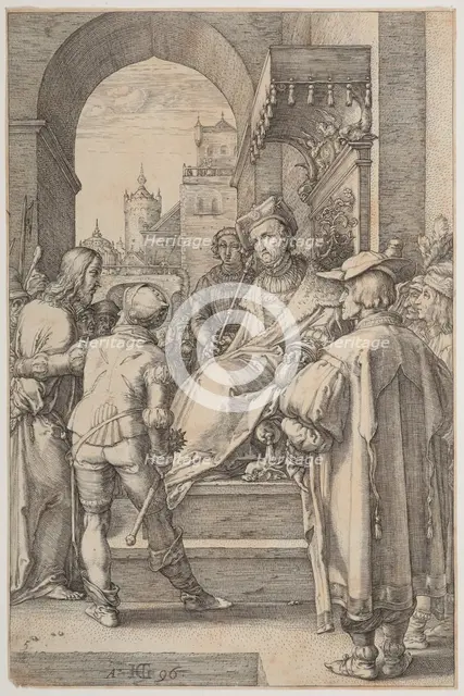 Christ before Pilate, plate 5 from The Passion of Christ, 1596. Creator: Hendrik Goltzius.