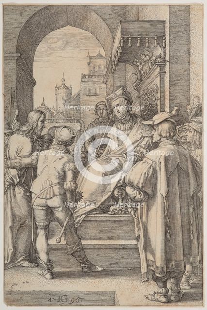 Christ before Pilate, plate 5 from The Passion of Christ, 1596. Creator: Hendrik Goltzius.