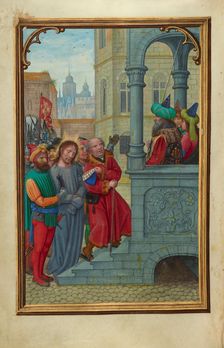 Christ before Pilate; Prayer Book of Cardinal Albrecht of Brandenburg, about 1525-1530. Creator: Simon Bening
