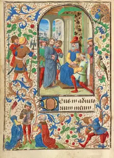 Christ before Pilate; Prayer Book of Charles the Bold, about 1471. Creator: Lieven van Lathem