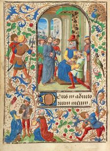 Christ before Pilate; Prayer Book of Charles the Bold, about 1471. Creator: Lieven van Lathem