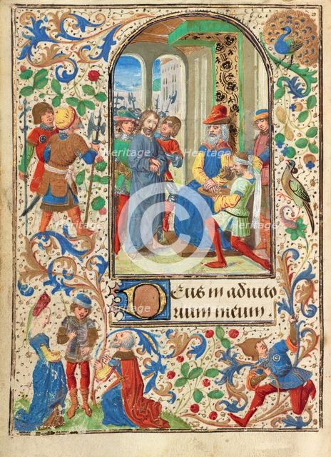 Christ before Pilate; Prayer Book of Charles the Bold, about 1471. Creator: Lieven van Lathem.