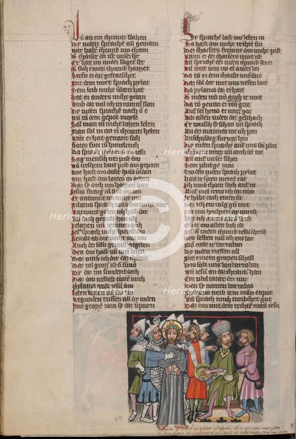 Christ before Pilate; Weltchronik, about 1400-1410. Creator: Unknown.