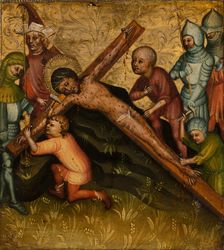 Christ Being Nailed to the Cross, c1400. Creator: Master of the Passion Panels