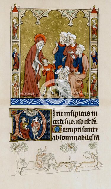Christ being found by his mother in the temple disputing with doctors, c1310-1320. Artist: Unknown