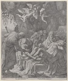 Christ being laid into the sepulcher as the Virgin stands weeping behind, 1600-30., 1600-30. Creator: Pasquale Ottino