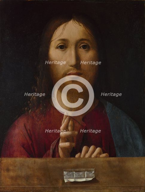 Christ Blessing, 1465. Artist: Antonello da Messina (ca 1430-1479)