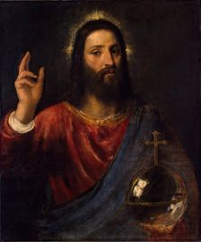 Christ Blessing, 1570. Creator: Titian