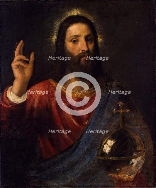Christ Blessing, 1570. Creator: Titian.