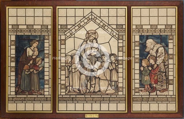 Christ Blessing Children, 1862. Creator: Sir Edward Coley Burne-Jones.