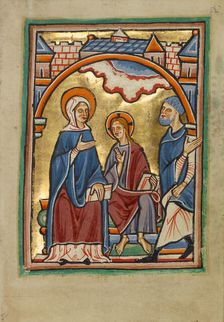 Christ Blessing His Parents, about 1190-1200. Creator: Unknown