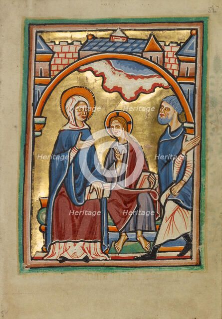 Christ Blessing His Parents, about 1190-1200. Creator: Unknown.