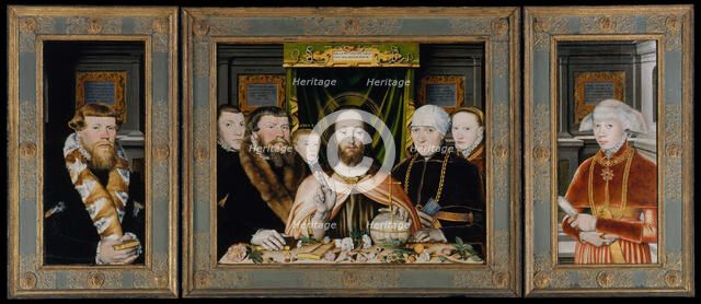 Christ Blessing, Surrounded by a Donor Family , ca. 1573-82. Creator: Unknown.