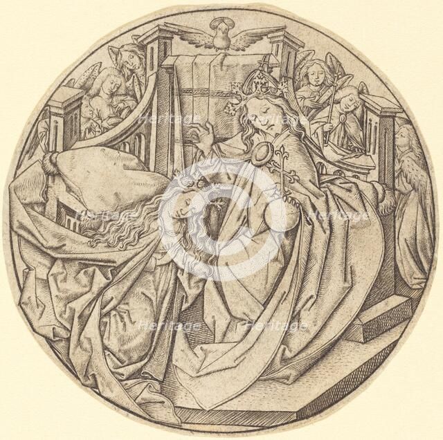 Christ Blessing the Virgin, c. 1450. Creator: Master ES.