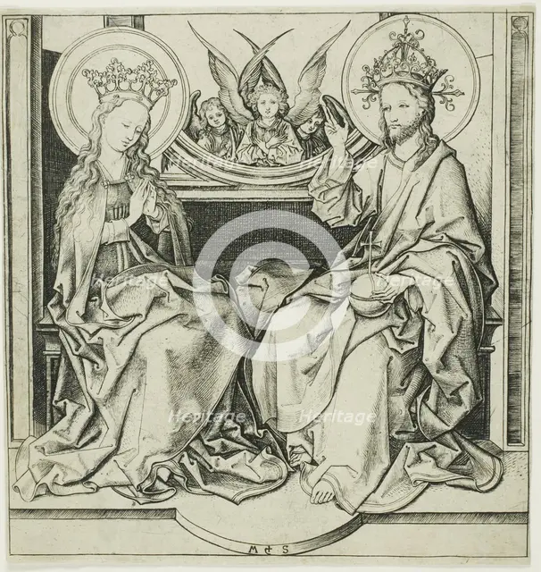 Christ Blessing the Virgin, c. 1476. Creator: Martin Schongauer.