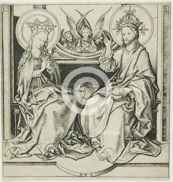 Christ Blessing the Virgin, c. 1476. Creator: Martin Schongauer.