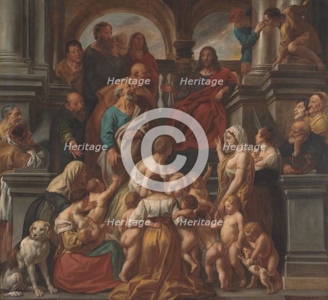 Christ Blessing the Children (Let the little children come to me), 1660s. Creator: Jordaens, Jacob (1593-1678).