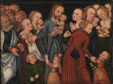 Christ Blessing the Children (Let the little children come to me), after 1537. Creator: Cranach, Lucas, the Elder (1472-1553)