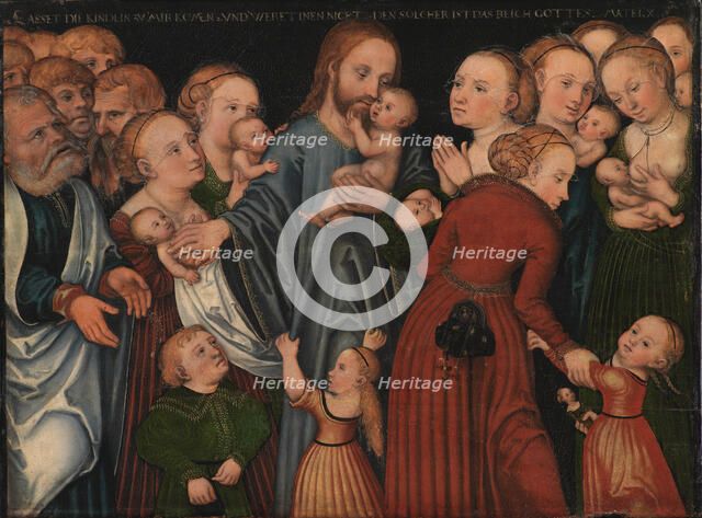 Christ Blessing the Children (Let the little children come to me), after 1537. Creator: Cranach, Lucas, the Elder (1472-1553).
