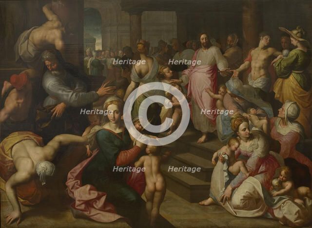 Christ Blessing the Children (Let the little children come to me). Creator: Backer, Jacob, de (1540/45-ca. 1600).