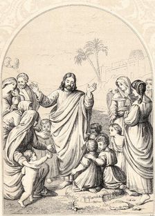 Christ blessing the little children, c1880