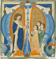 Christ Blessing Three Young Men, initial M from a Gradual, 1320/30. Creator: Maestro Daddesco