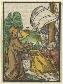 Christ Calming the Storm on Lake Tiberias, from Das Plenarium, 1517. Creator: Hans Schäufelein the Elder