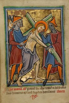 Christ Carrying the Cross, about 1190-1200; text added about 1480-1490. Creator: Unknown
