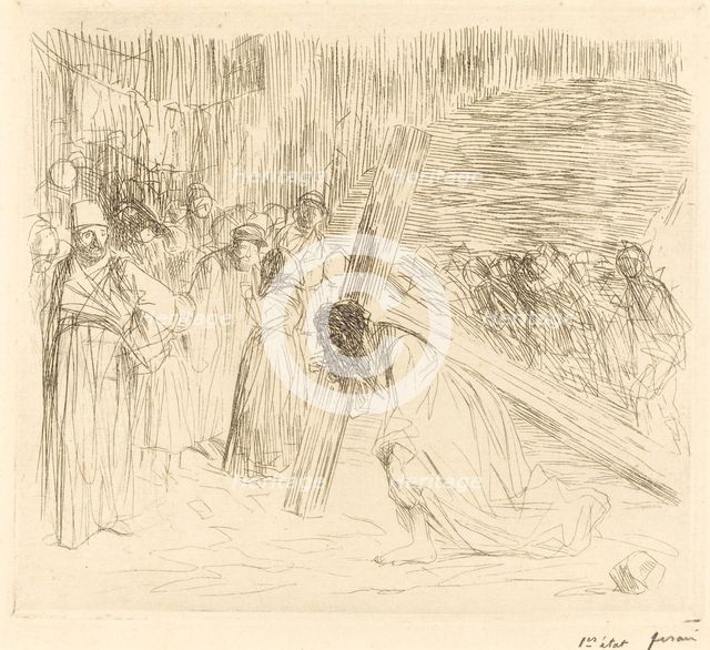 Christ Carrying the Cross (fifth plate), c. 1910. Creator: Jean Louis Forain.