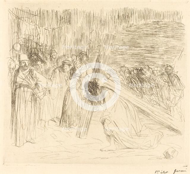 Christ Carrying the Cross (fifth plate), c. 1910. Creator: Jean Louis Forain.
