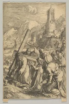Christ Carrying the Cross, from The Passion of Christ, ca. 1623. Creator: Ludovicus Siceram