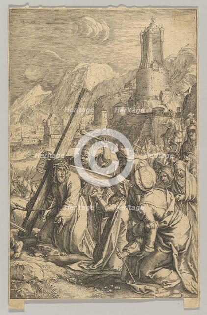 Christ Carrying the Cross, from The Passion of Christ, ca. 1623. Creator: Ludovicus Siceram.