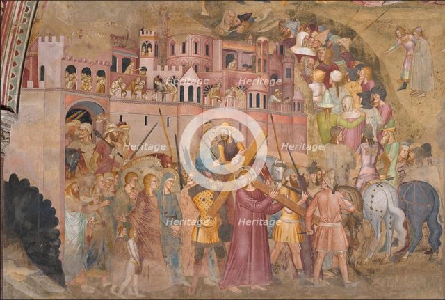 Christ carrying the Cross. Fresco of the Cappellone degli Spagnoli, ca 1365. Artist: Andrea di Bonaiuto, (Andrea da Firenze) (1343-1377)