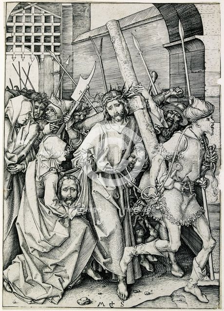Christ carrying the cross, late 15th century. Artist: Martin Schongauer.