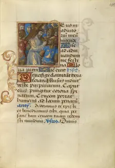 Christ Carrying the Cross; Poncher Hours, about 1500. Creator: Master of Cardinal Bourbon