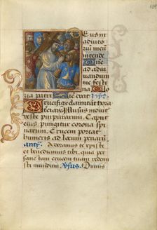 Christ Carrying the Cross; Poncher Hours, about 1500. Creator: Master of Cardinal Bourbon