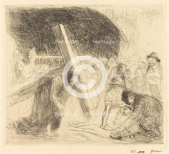 Christ Carrying the Cross (seventh plate), c. 1910. Creator: Jean Louis Forain.
