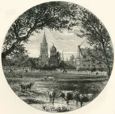 Christ Church, from Merton Meadows c1870