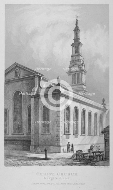 Christ Church, Newgate Street, City of London, 1838.                                    Artist: John Le Keux