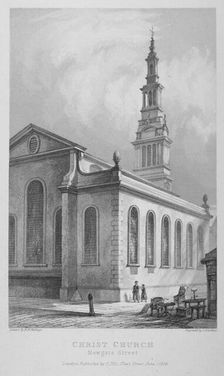 Christ Church, Newgate Street, City of London, 1838. Artist: John Le Keux