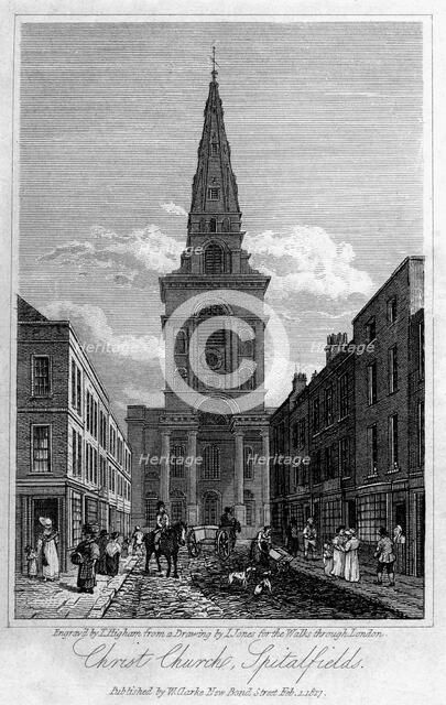 Christ Church, Spitalfields, London, 1817.Artist: Thomas Higham