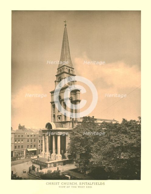 'Christ Church, Spitalfields, View of the West End', mid-late 19th century. Creator: Unknown.