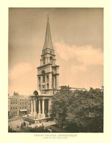 Christ Church, Spitalfields, View of the West End mid-late 19th century. Creator: Unknown