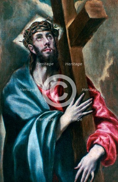 'Christ Clasping the Cross', 1600-1610. Artist: El Greco