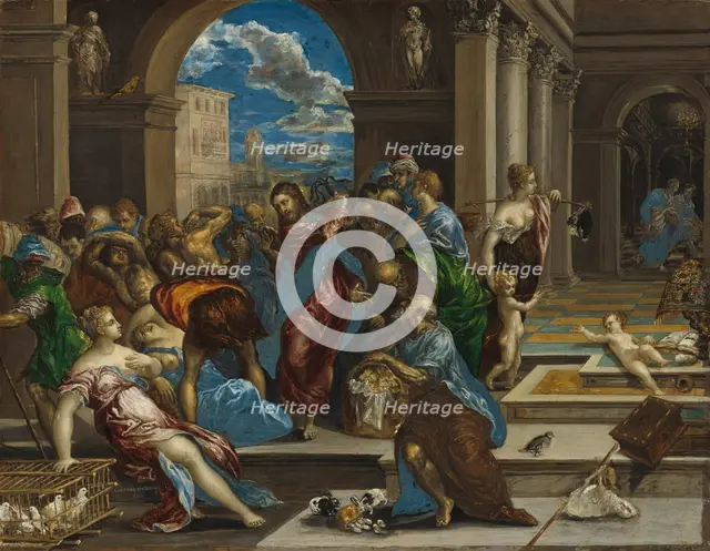 Christ Cleansing the Temple, probably before 1570. Creator: El Greco.