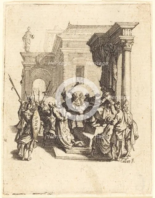 Christ Condemned to Death by Pilate, c. 1624/1625. Creator: Jacques Callot.