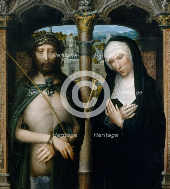 Christ Crowned with Thorns (Ecce Homo), and the Mourning Virgin, ca. 1530-40. Creator: Adriaen Isenbrandt.
